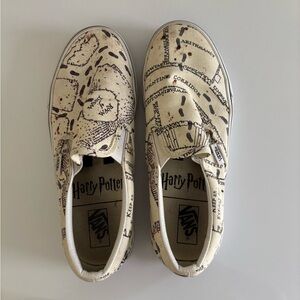 Vans Harry Potter Marauders Map Print Shoes - Cream